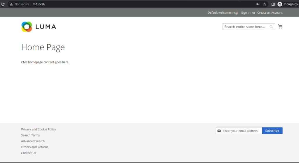 Magento storefront